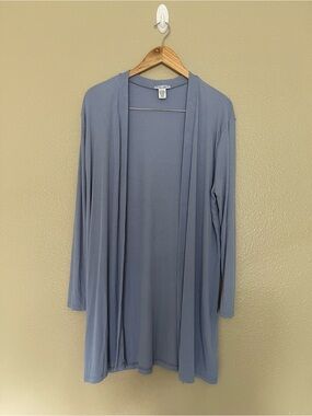 Better Together Blue/Lilac Duster Cardigan Ribbed Open Front Size L